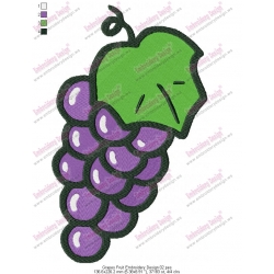 Grapes Fruit Embroidery Design 02